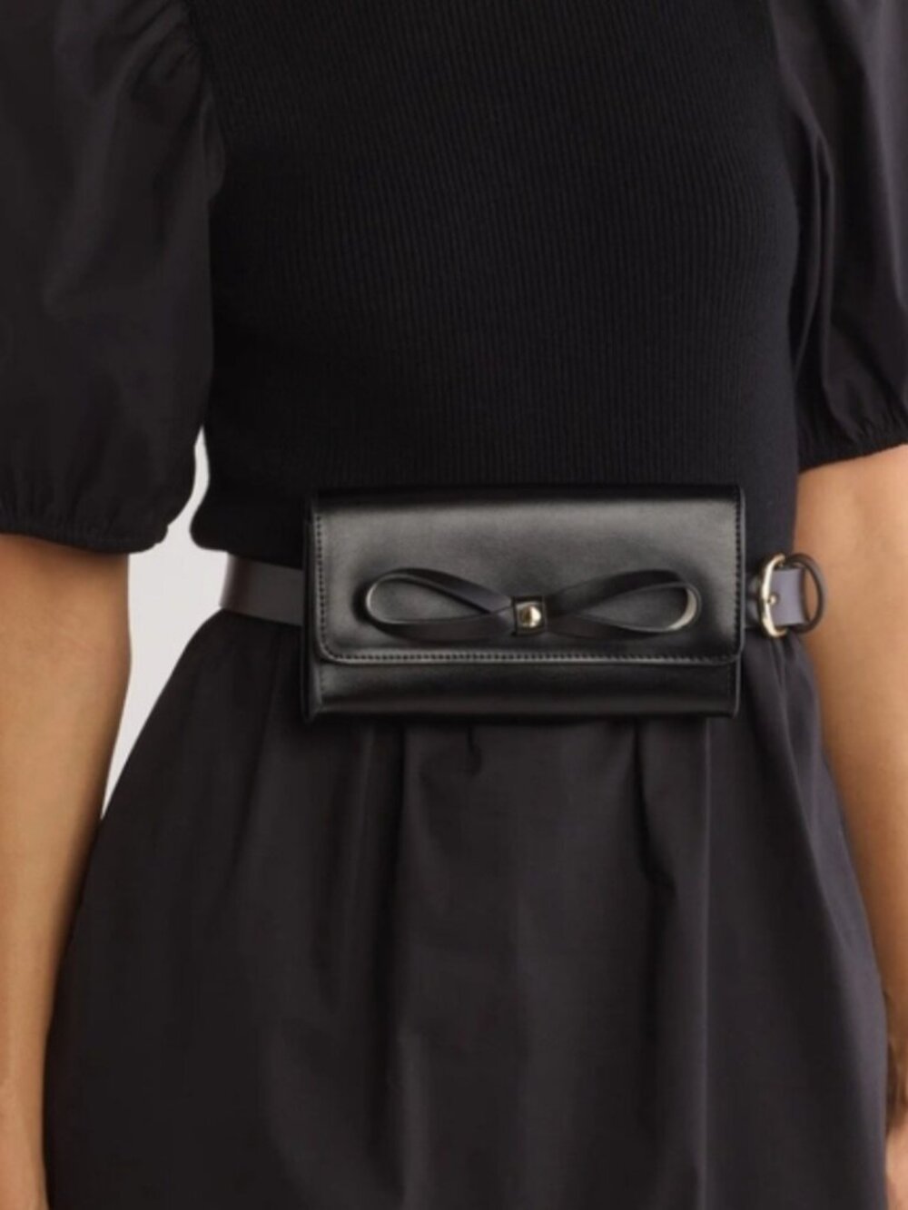 A679 • Smooth Leather Bow Belt Bag